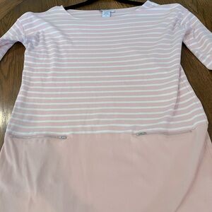 Joan Vass Pink, Cotton, Soft,Cozy summer dress with pockets. Large